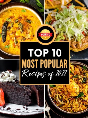 4-image poster of recipes with caption "Top 10 Most Popular Recipes"