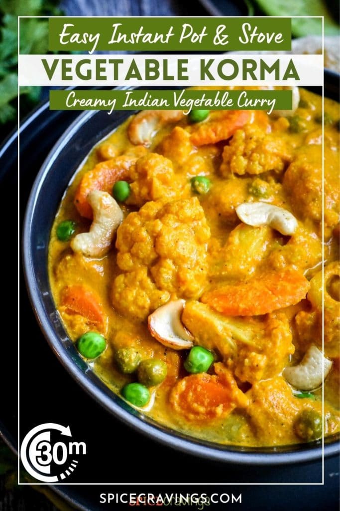 Cauliflower, carrots, peas and cashew in yellow curry