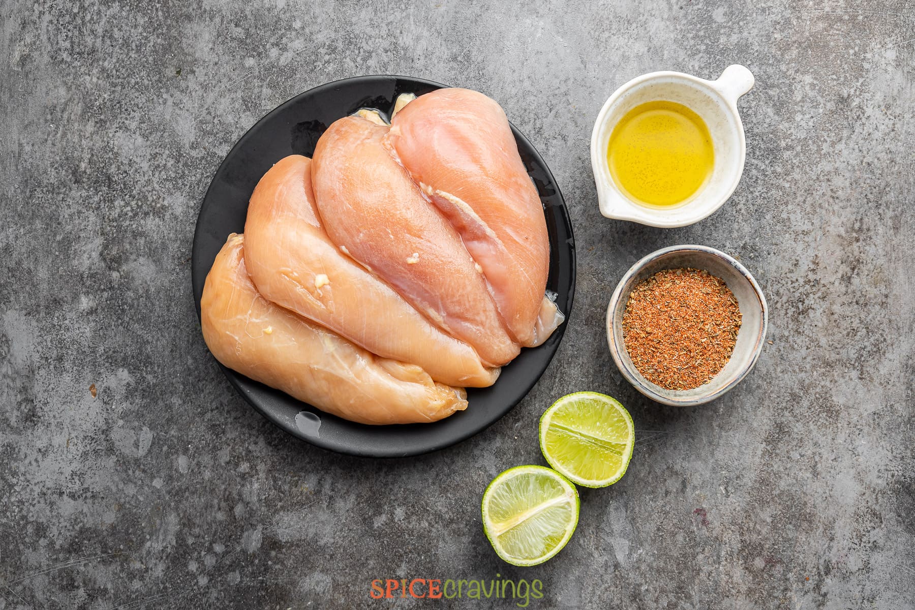 chicken breasts, olive oil, cajun seasoning, lime