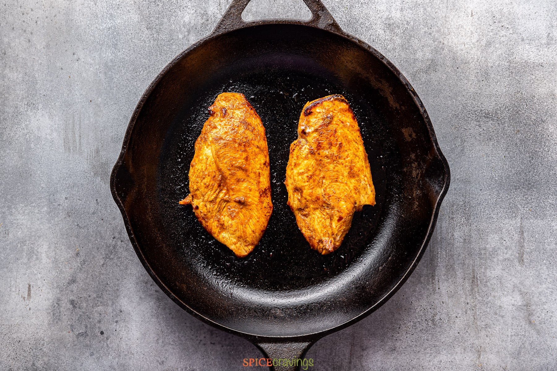 Mexican chicken cutlets in skillet