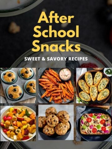 Recipe collage of easy after school snack recipes