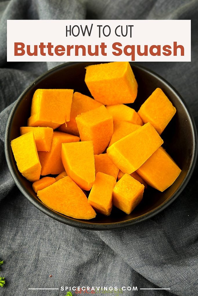 Bowl of cubed butternut squash