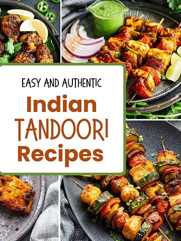 4-image grid with Indian tandoori dishes
